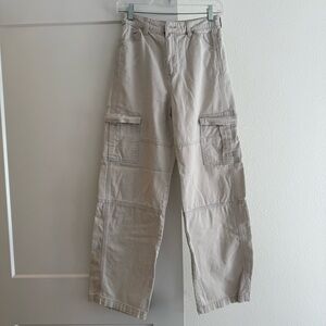 H&M Cream Twill Cargo Pants